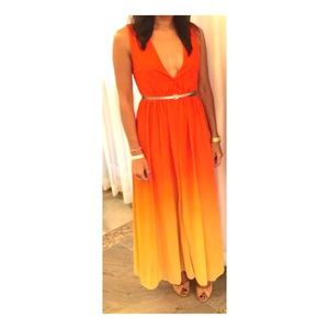 2 tone Orange Dress